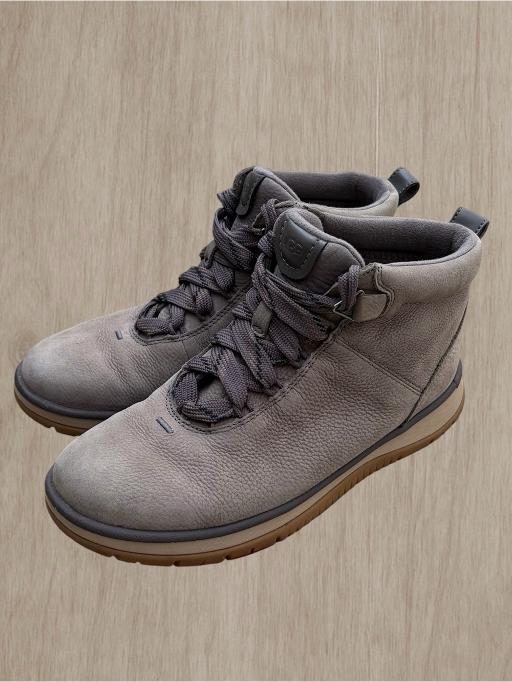 UGG Lakesider-Style Grey Ankle Hiker Boots Sz 9 - Picture 2 of 3